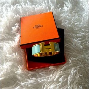 Hermes Turquoise Clic Clac Bracelet